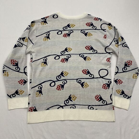 Miller Lite Sweater Mens XL Gray White Holiday Lights Hops Ugly Christmas Beer - Picture 3 of 8